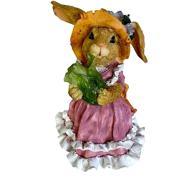 K’s Collection Vintage Bunny Figurine Spring Easter Collectible Decor Pink 5.6” - Picture 2 of 16